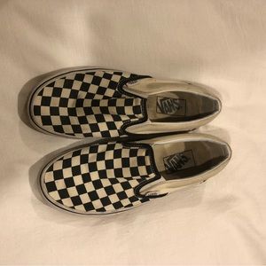 Checkered slip on vans